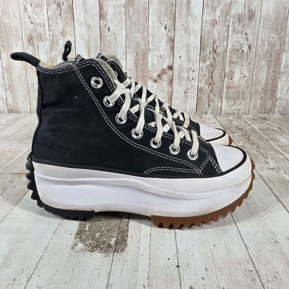 Converse Run Star Hike High Top Black Platform Sneakers 168800C Womens 4.5